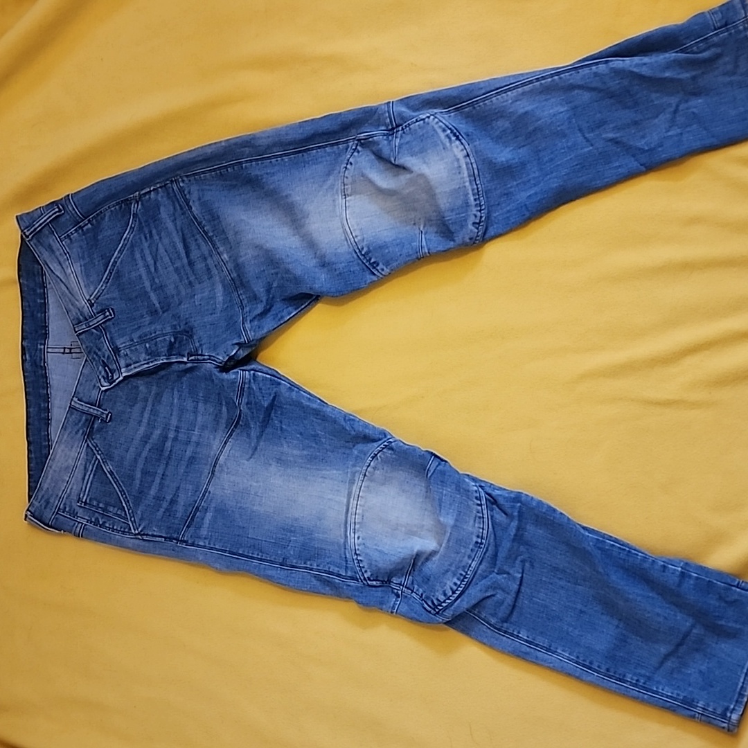 G-Star Raw Jeans Mens 36x32 Blue 5620 Deconstructed 3d Knee Low Rise Tapered